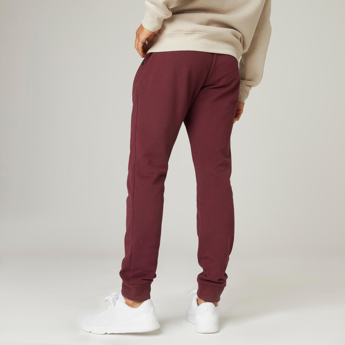 Pantalon jogging Fitness Slim Poches Zippées Gris Foncé