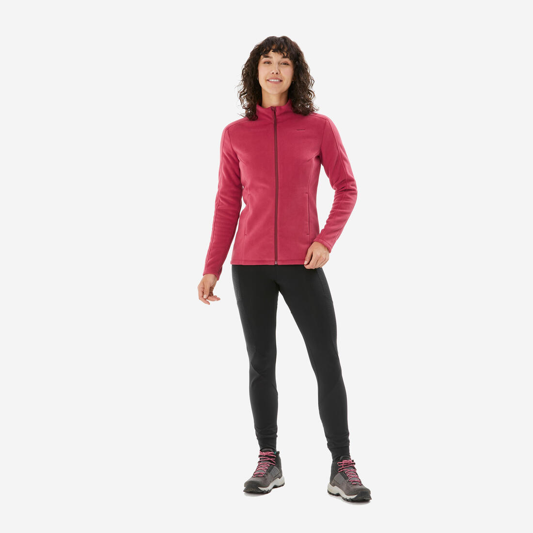 Polaire de randonnée montagne femme, MH500 full zip