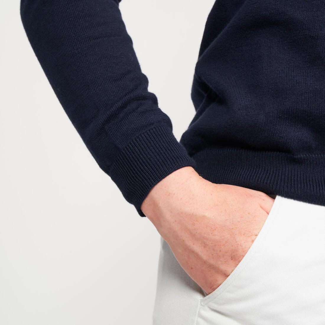 Pull de golf coton col V femme, MW100