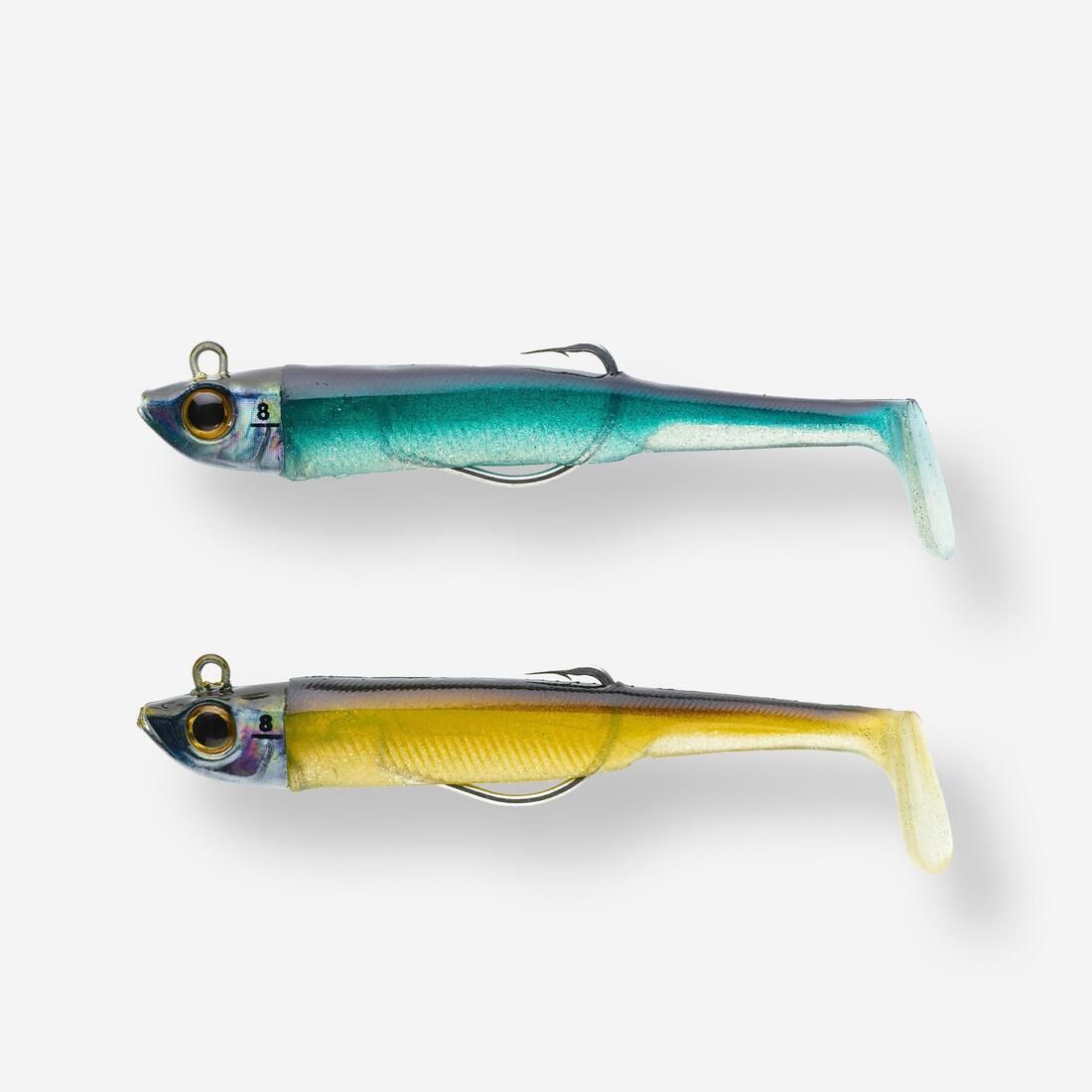 Combo leurres souples shad texan anchois ancho 90 12g ayu en mer