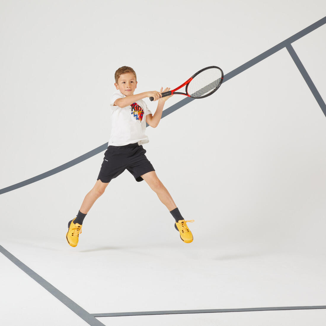 CHAUSSURES TENNIS ENFANT - TS500 FAST KD SCRATCH PINKFIRE