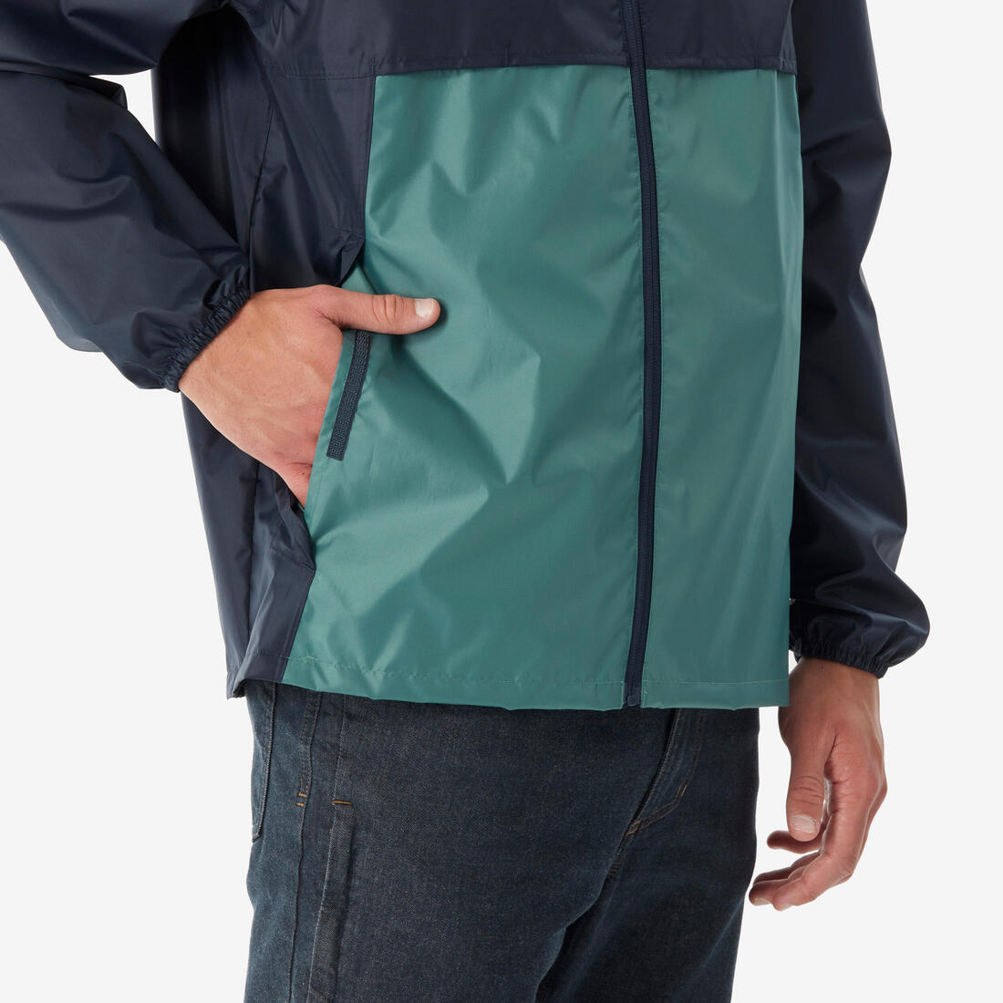 Veste de randonnée coupe-vent imperméable homme, Raincut Full Zip