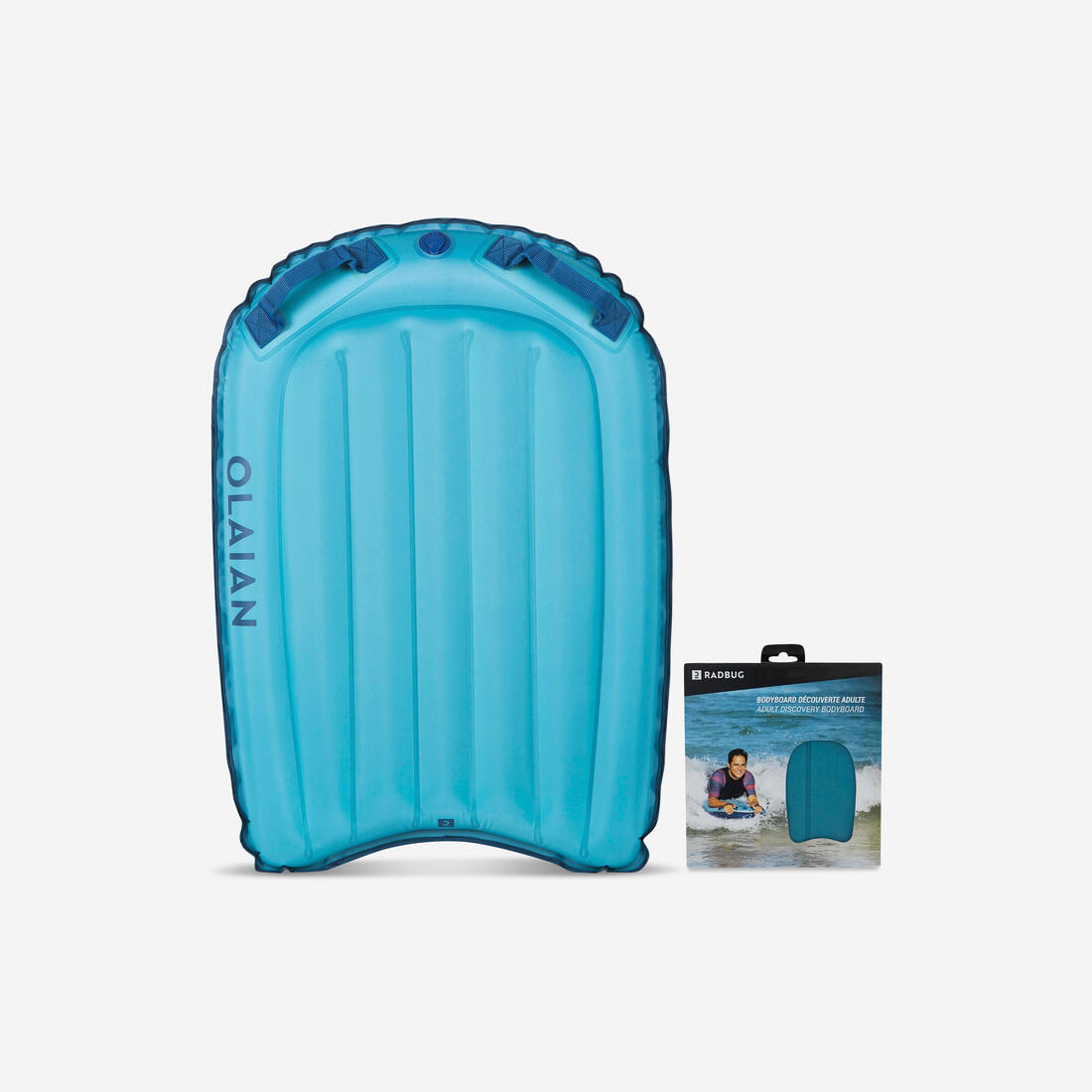 BODYBOARD DECOUVERTE GONFLABLE - COMPACT BLEU (25-75KG)