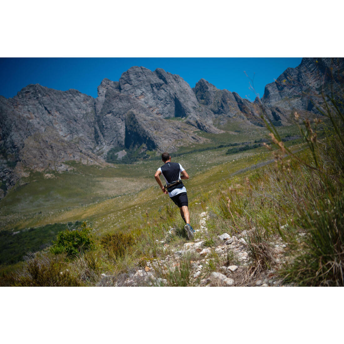 Chaussures de trail running pour homme XT7 bleue et bronze