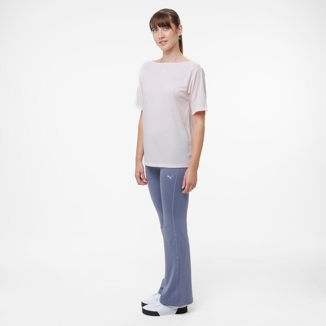 T-shirt ample de fitness femme, rose pâle