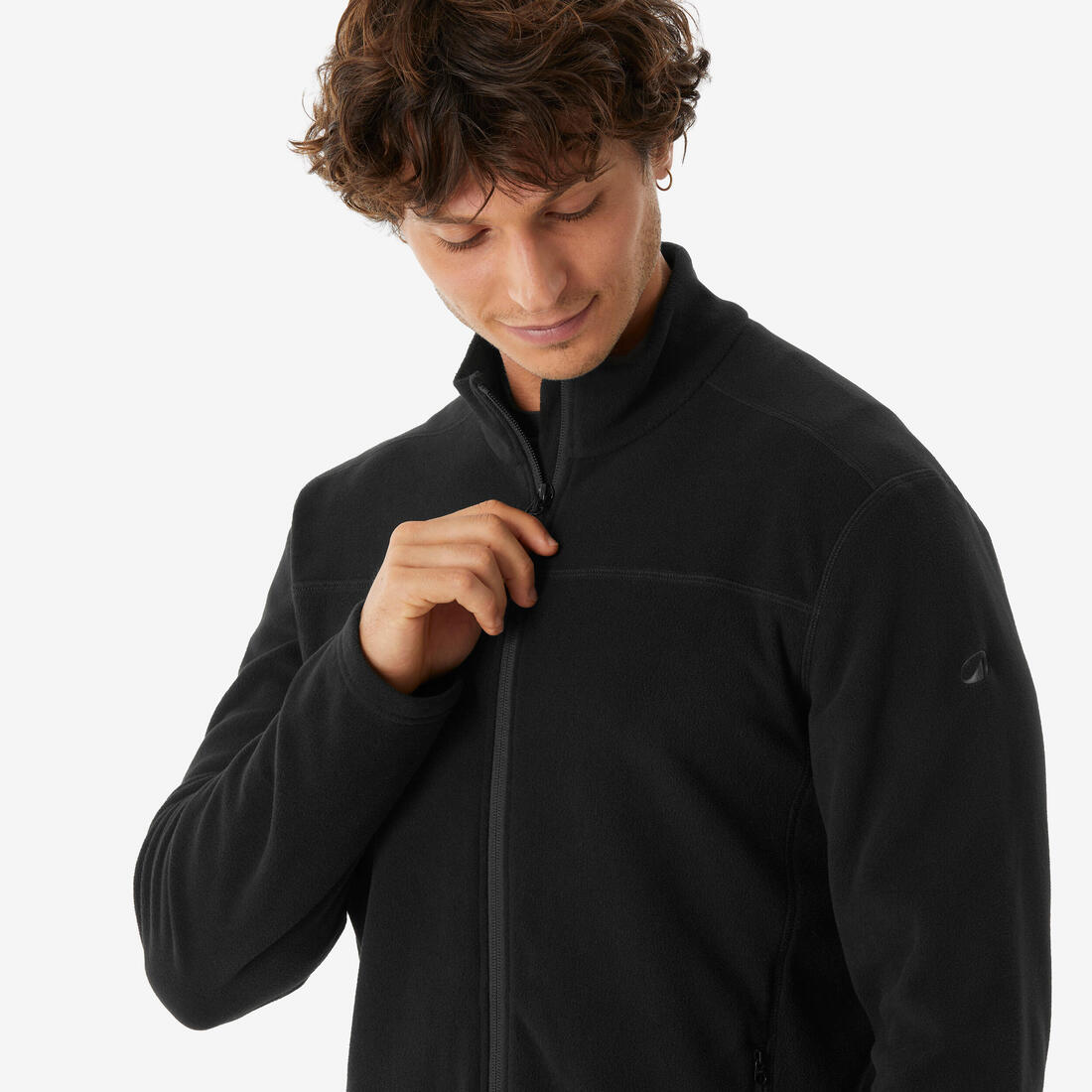 Polaire de randonnée montagne homme, MH100full zip noir