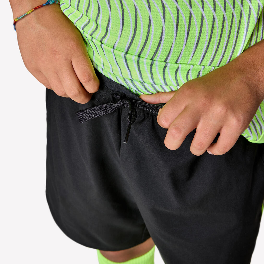 SHORT DE FOOTBALL ENFANT VIRALTO KIDS GRIS BANDE