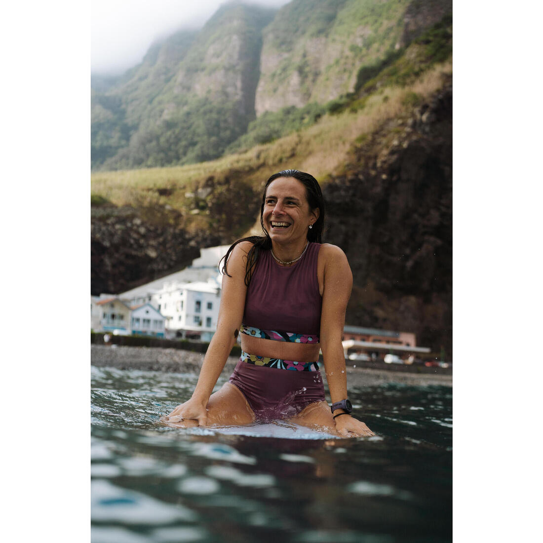 Brassière femme carla hawaii avec back zip et coques amovibles hydrophobes