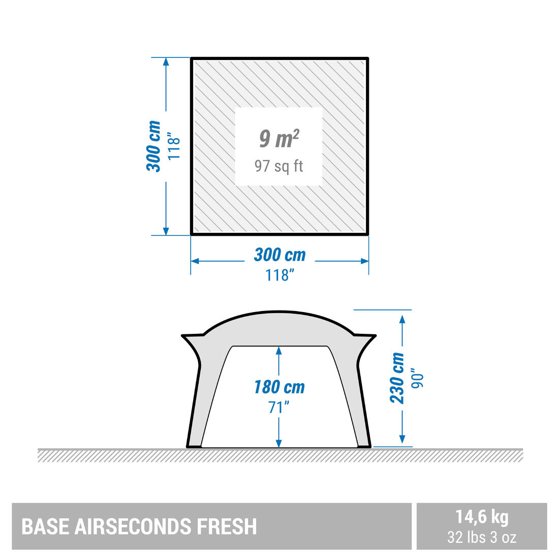 Séjour gonflable de camping - Base Air Seconds Fresh - 8 Personnes