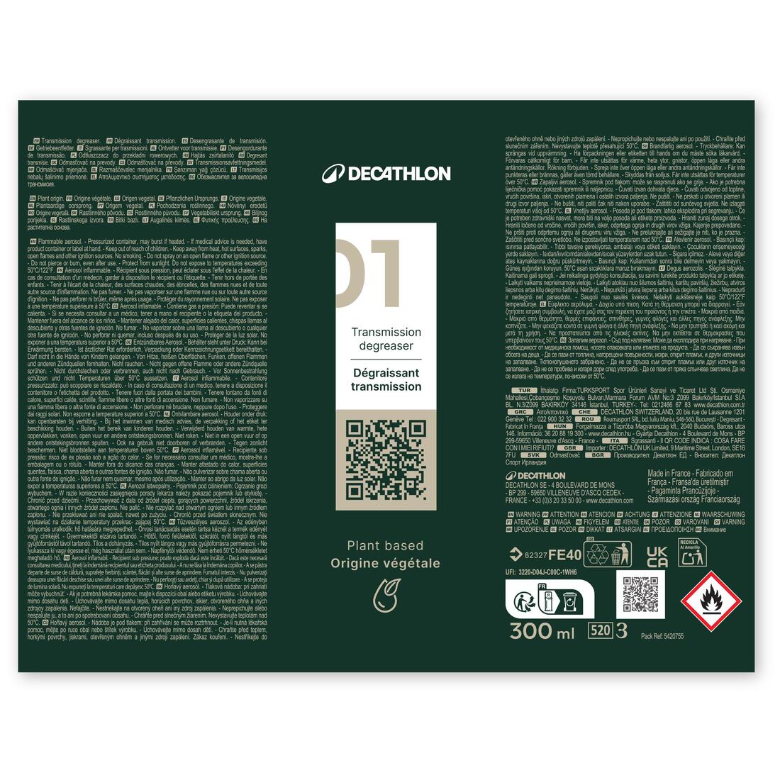DEGRAISSANT TRANSMISSION AEROSOL - 300ML