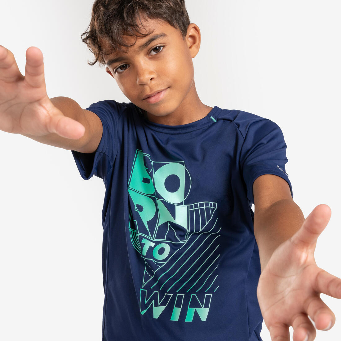 T-shirt de running respirant enfant - kiprun dry+ 500 marine
