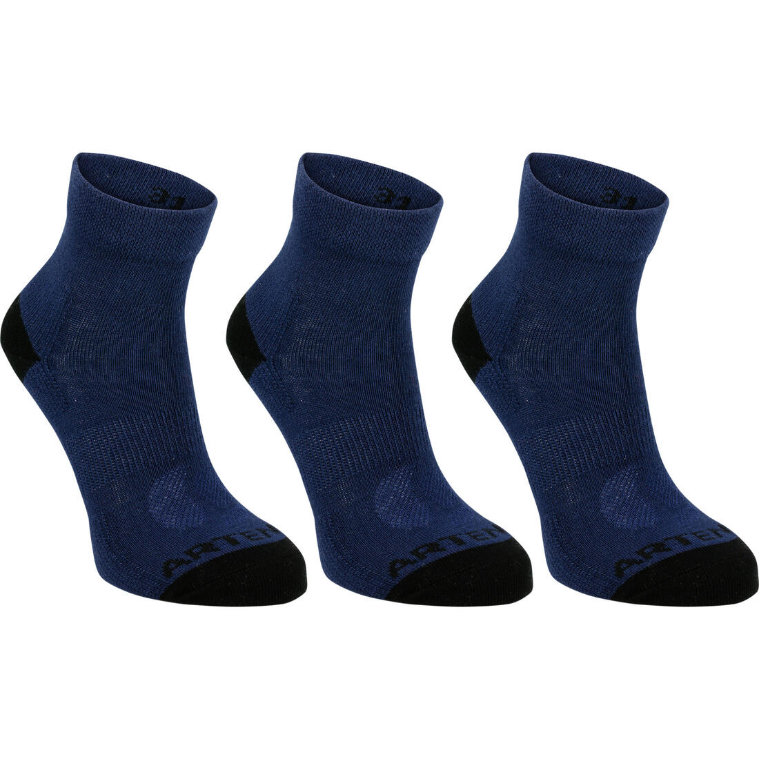 CHAUSSETTES DE SPORT ENFANT MI-HAUTES RS 160 MARINE LOT DE 3