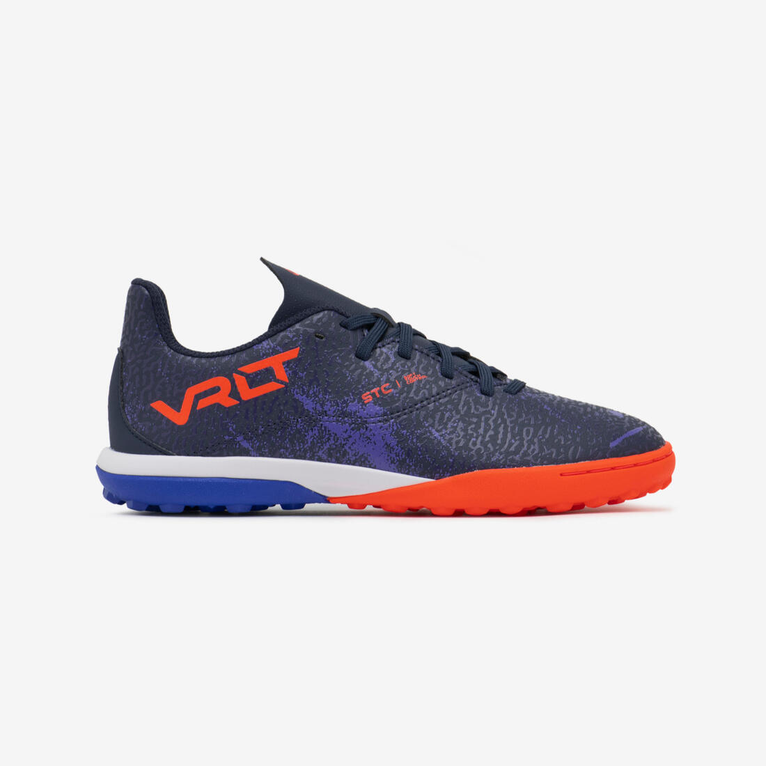 CHAUSSURES DE FOOTBALL ENFANT A LACETS VIRALTO I TURF TF ORANGE ET