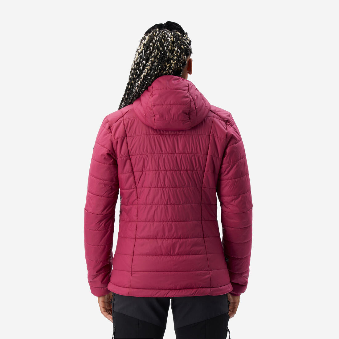 Doudoune de trek à capuche synthétique femme, MT100