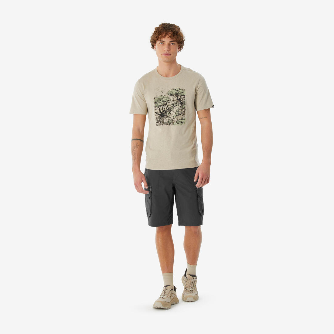 T-shirt de randonnée manches courtes homme, NH100