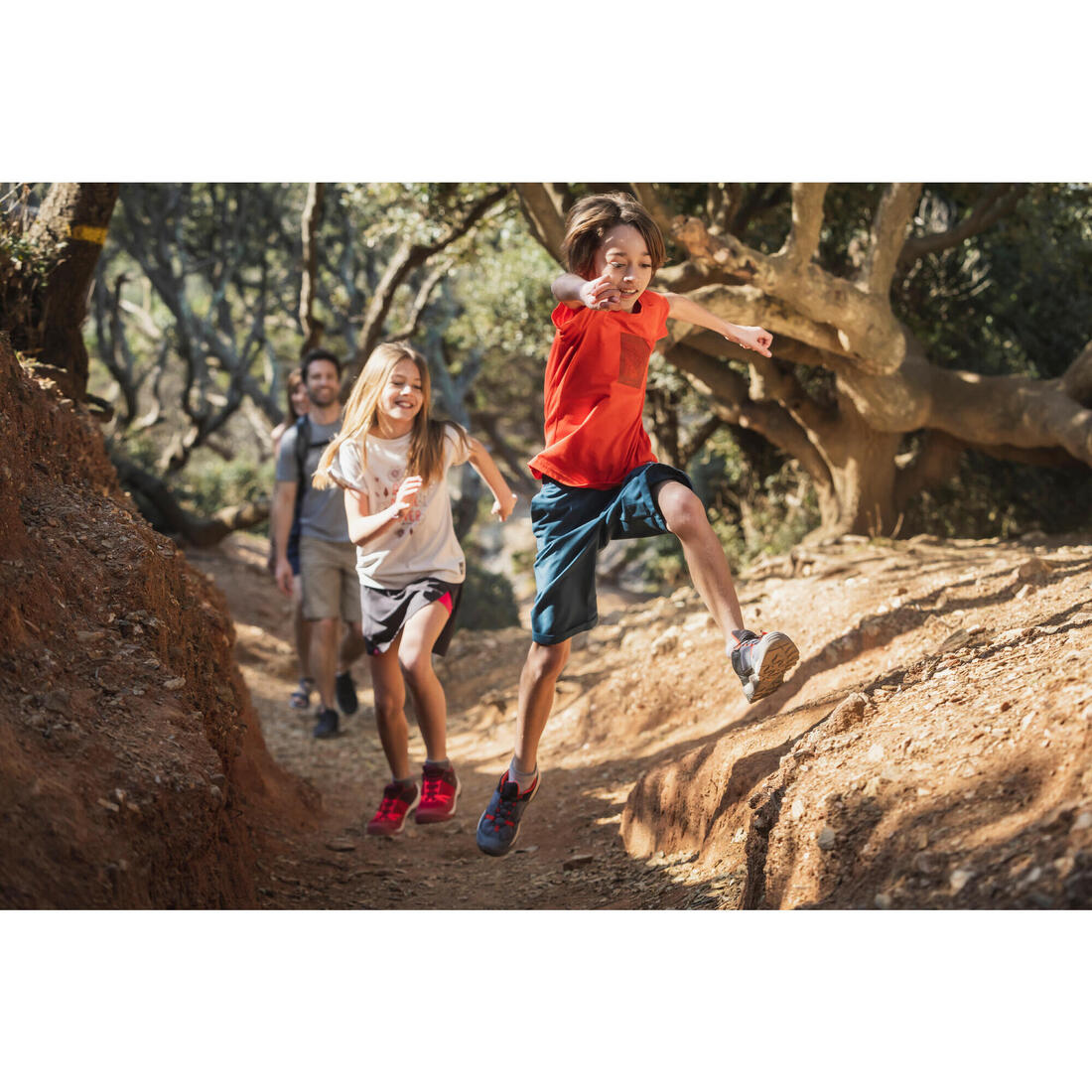 Chaussures de randonnée enfant à laçage rapide Crossrock grise du 35 AU 38