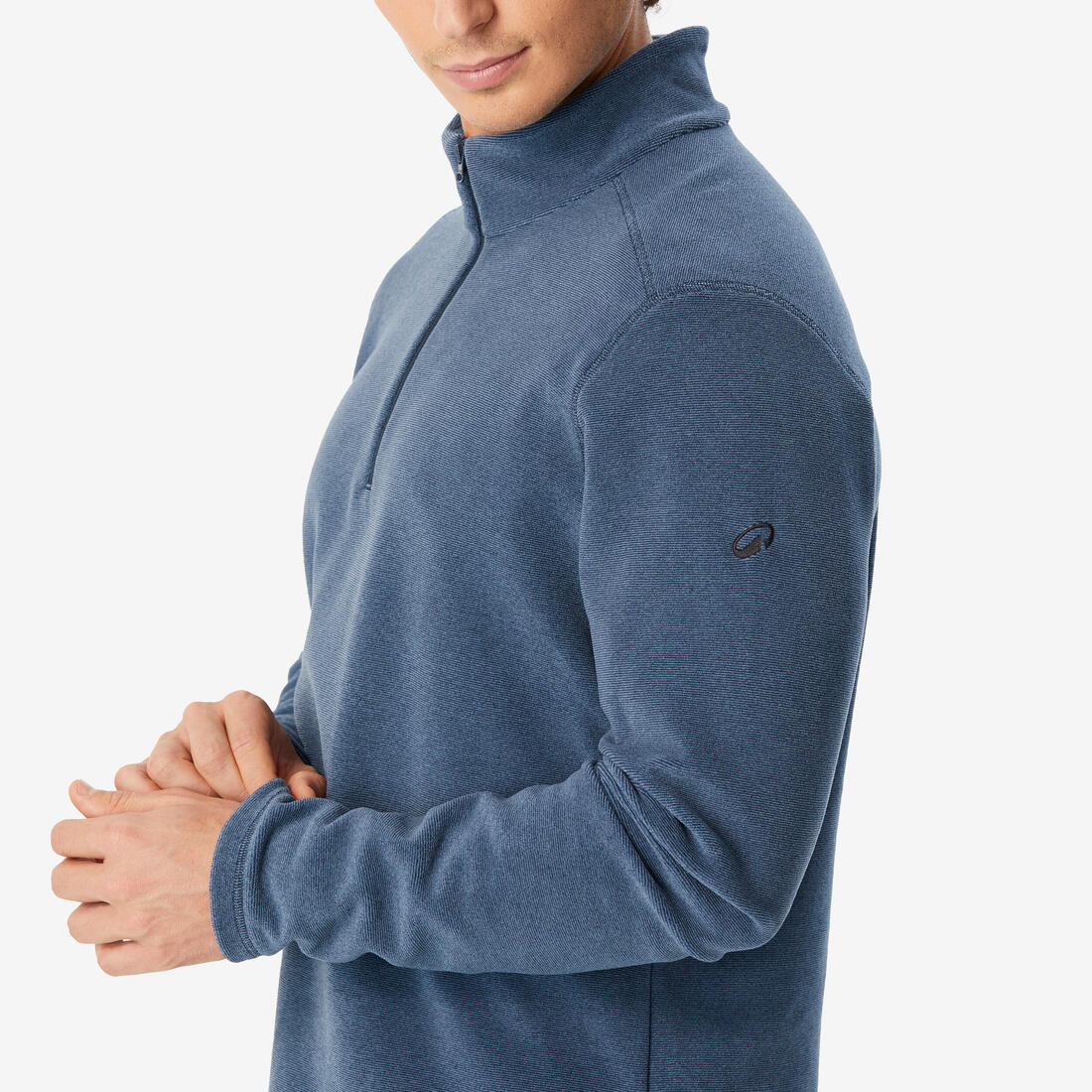 Polaire de randonnée montagne homme, MH100 demi zip bleu