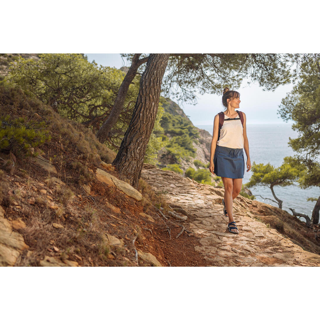 Jupe short de randonnée - nh500 - femme