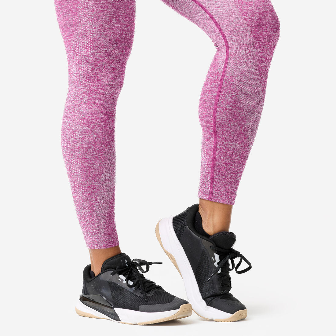 Legging de musculation sans couture femme, gris et