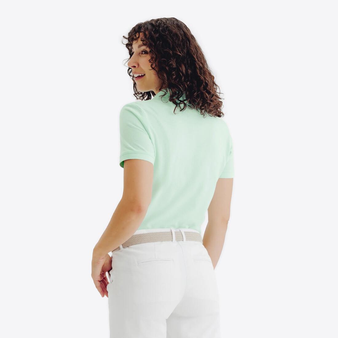 Polo golf en coton polyester manches courtes femme, MW500 beige clair