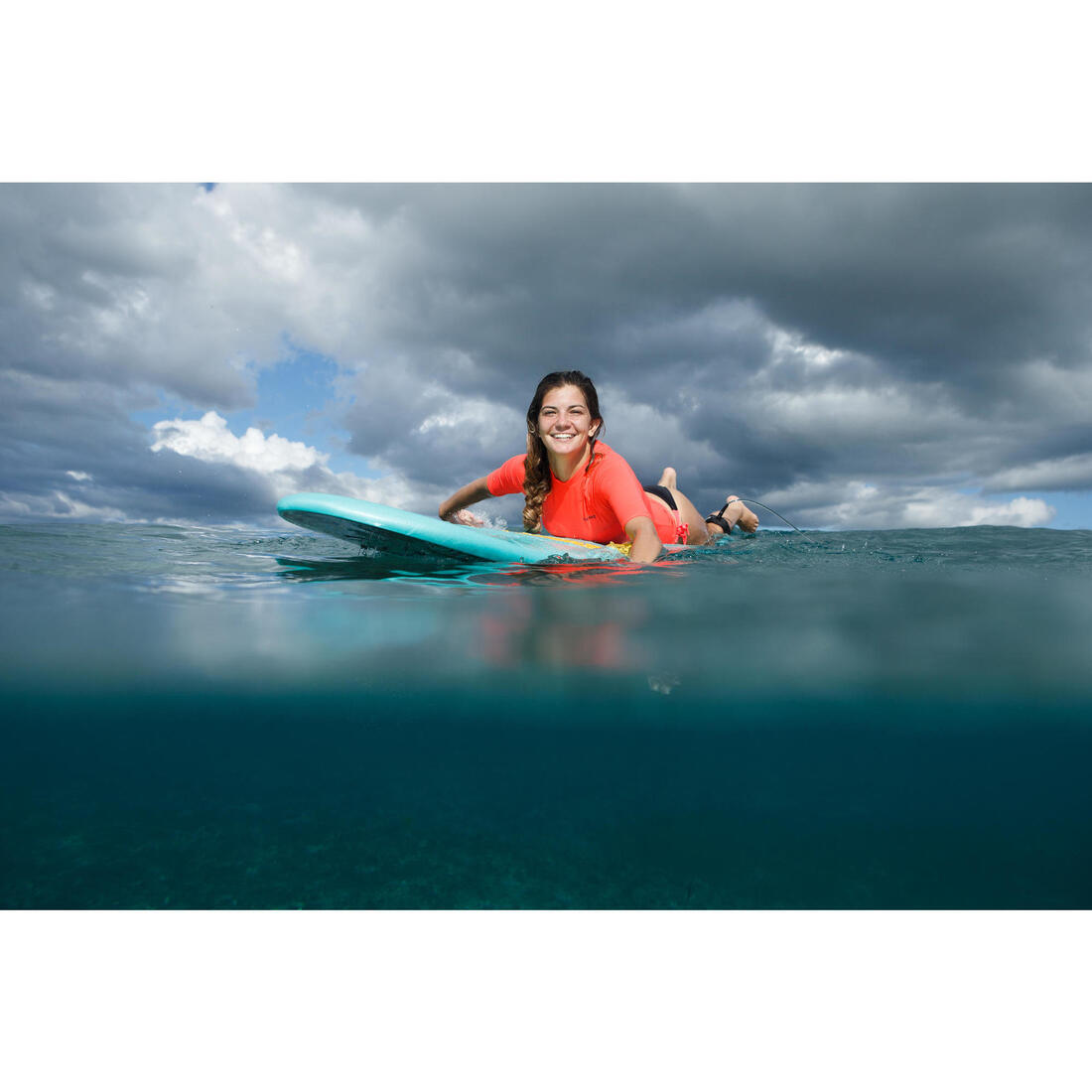 Tee shirt anti uv surf top 100 manches courtes femme