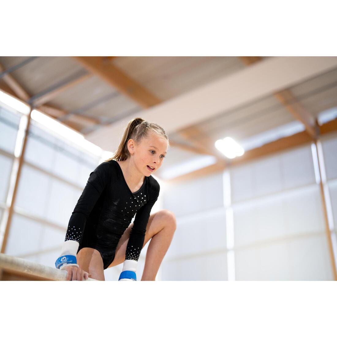 Justaucorps de gymnastique fille, noir