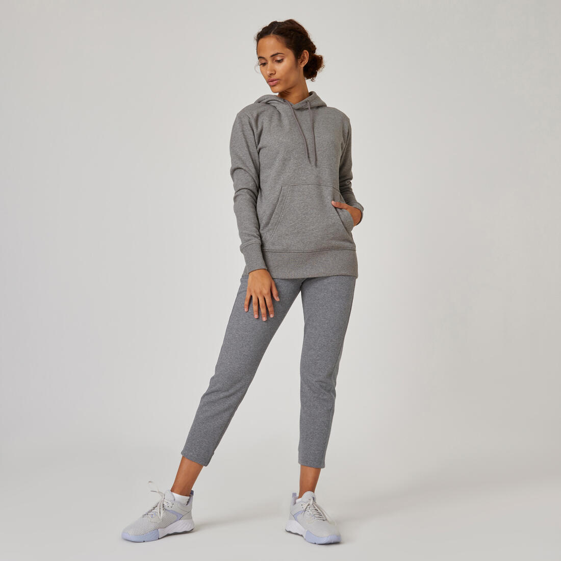 Sweat à capuche en coton fitness femme