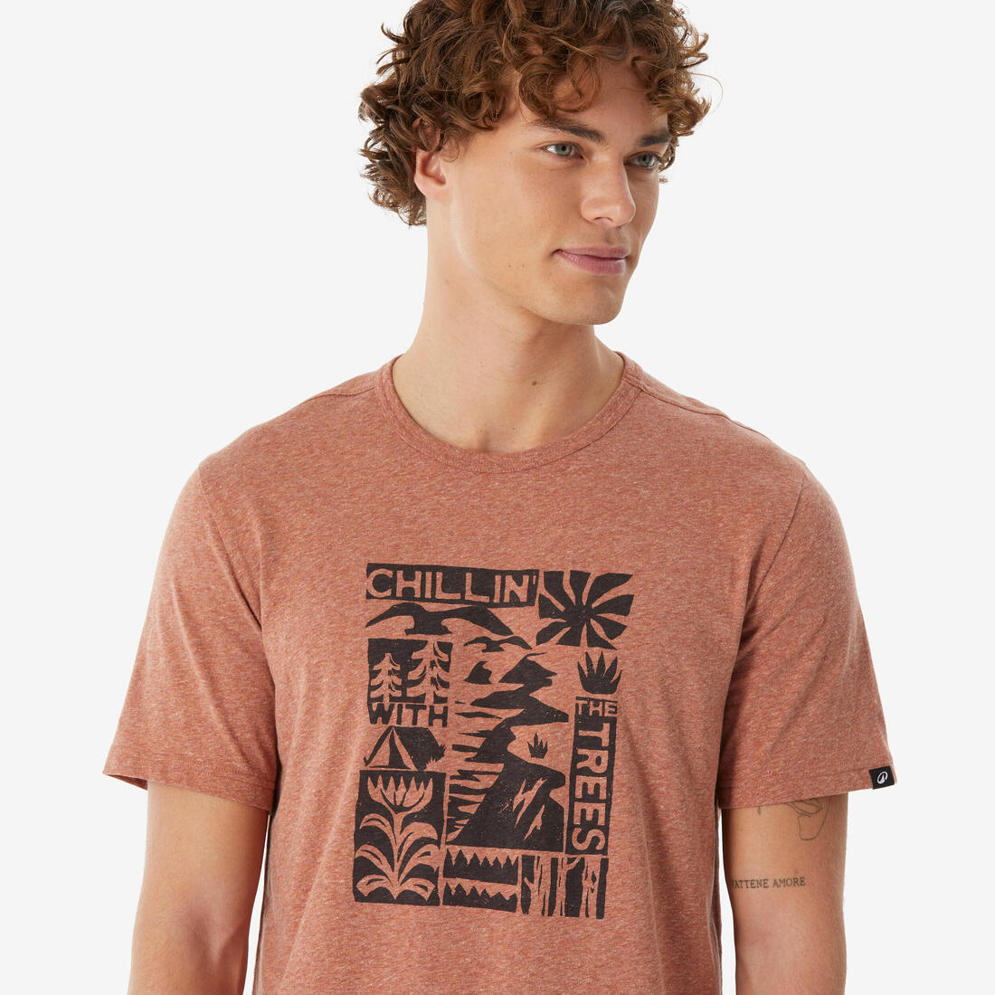 T-shirt de randonnée manches courtes homme, NH100