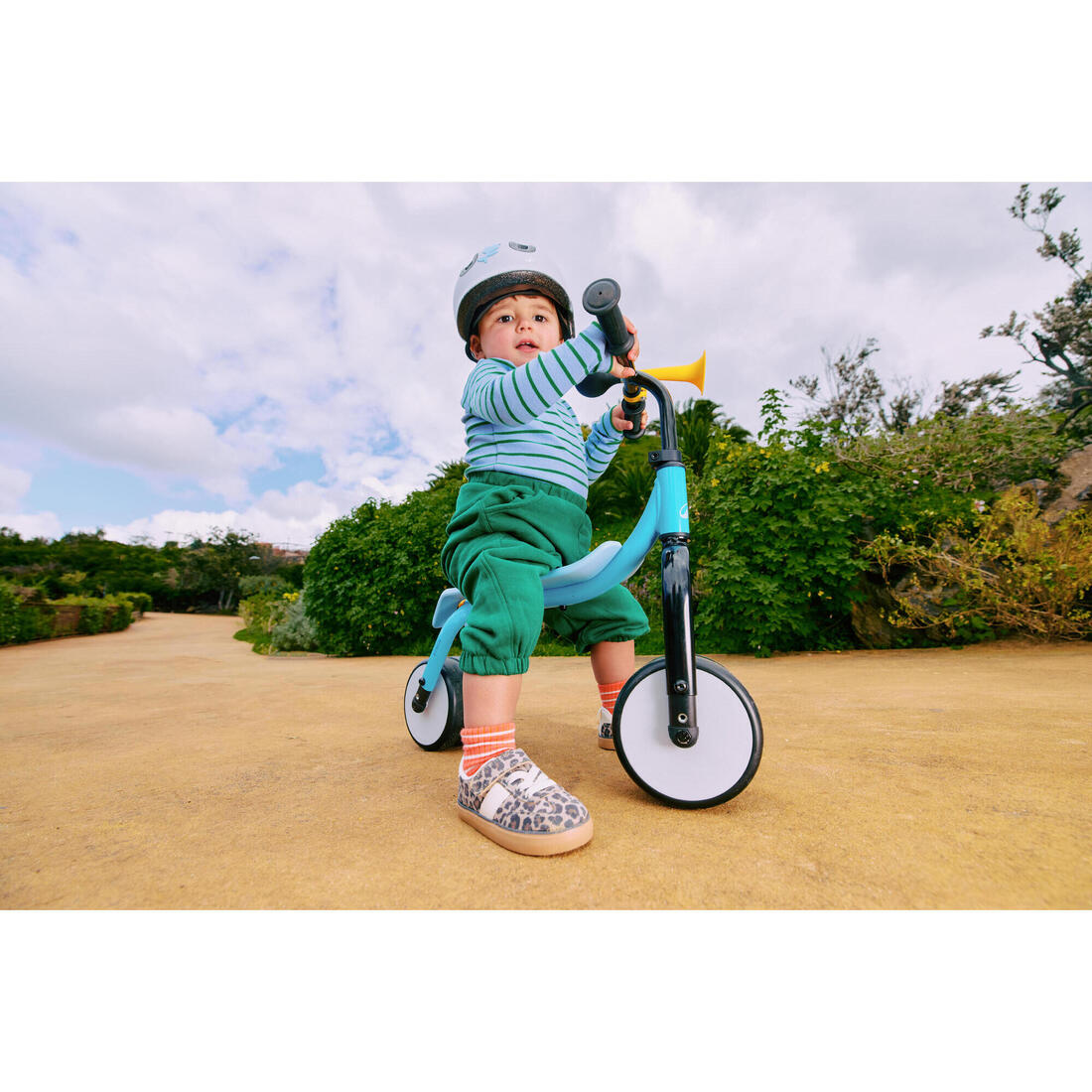 Casque velo bebe et enfant 44-55 cm, play 100 gris