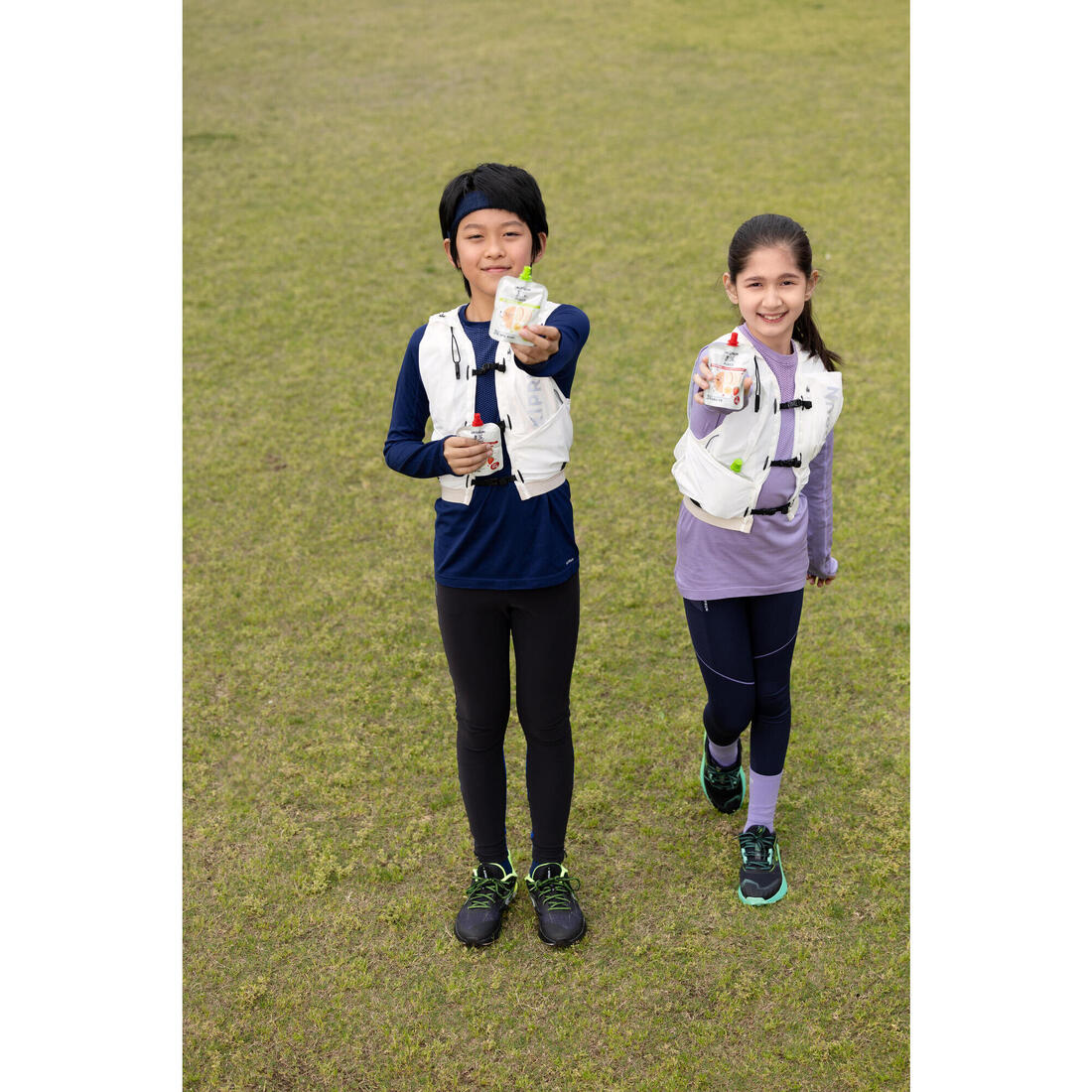 T-shirt manches longues de running Enfant, KIPRUN SKINCARE marine