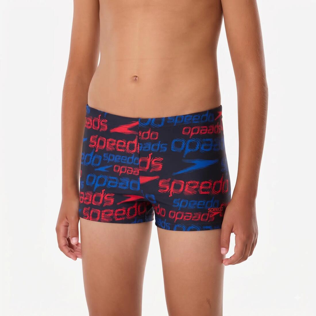 Boxer de bain natation garçon, BTS noir rouge