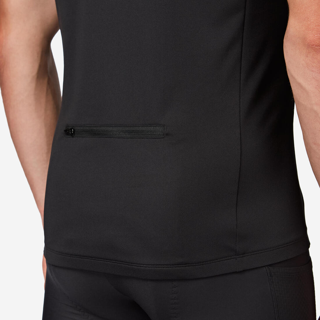 Maillot manches courtes de vélo de route homme, Essential noir