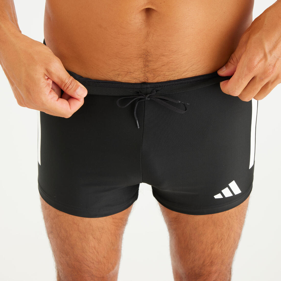Maillot boxer de bain natation Homme - Adidas 3 bandes noir blanc