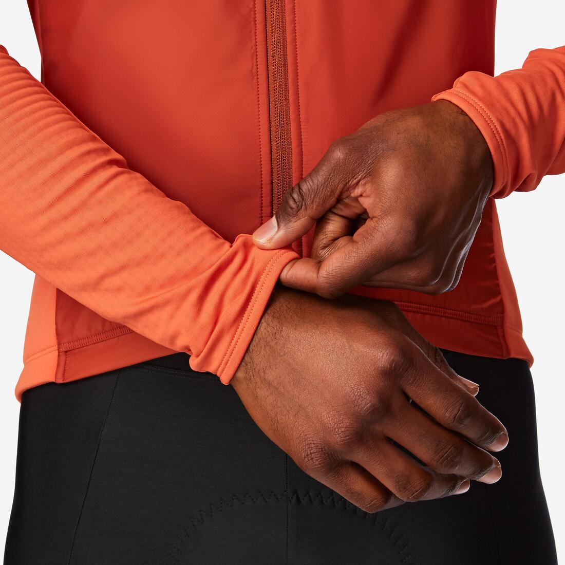 Maillot de vélo de route manches longues mi-saison homme, noir EDR