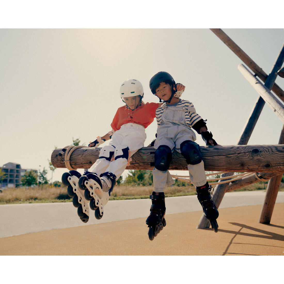 Set 3x2 protections roller trottinette skate enfant PLAY