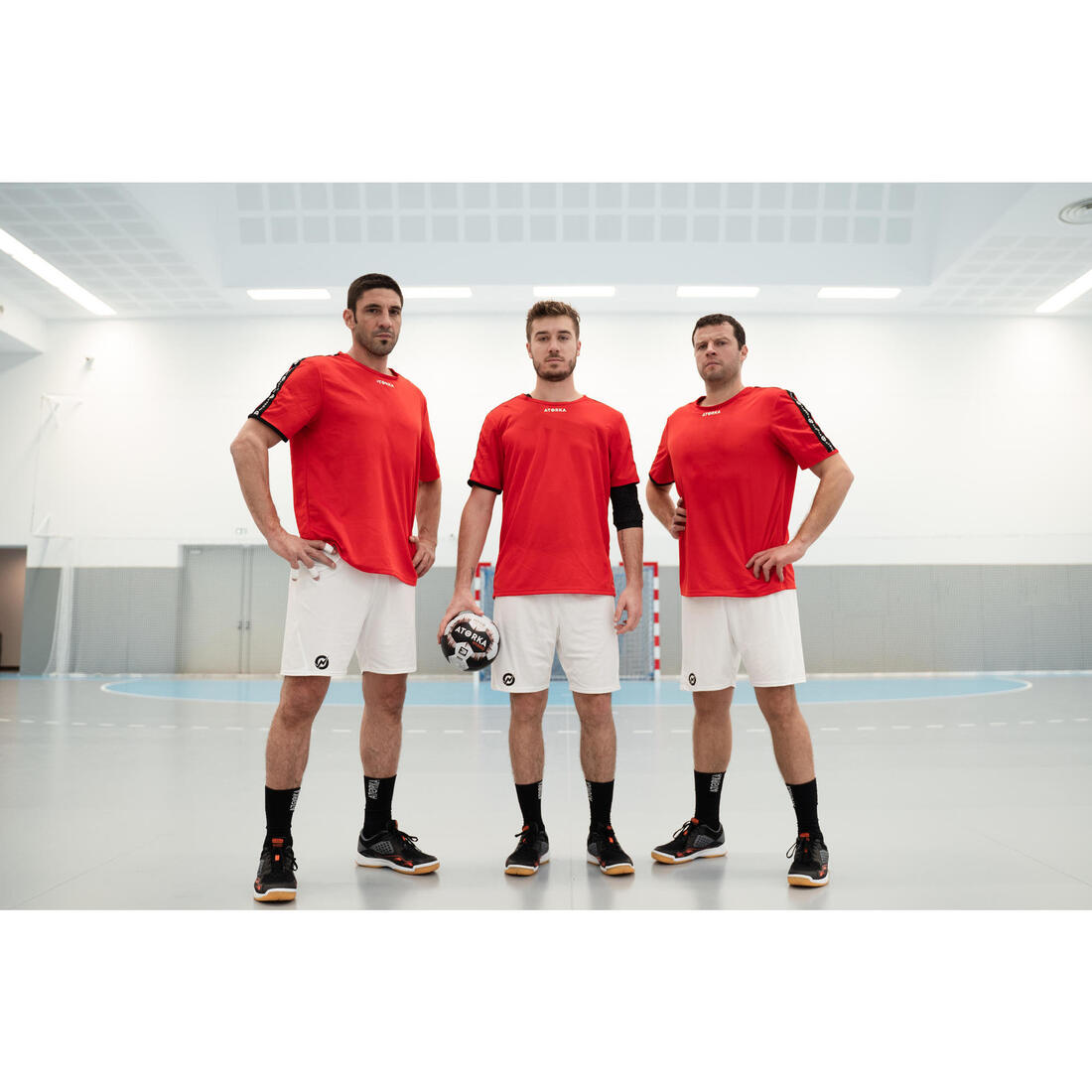 Ballon de handball taille 3 - hb500 hybride bleu/gris