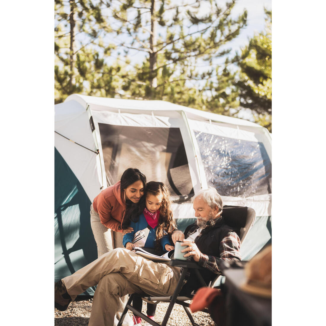 Fauteuil de camping pliant, inclinable en 5 positions, ultra confort