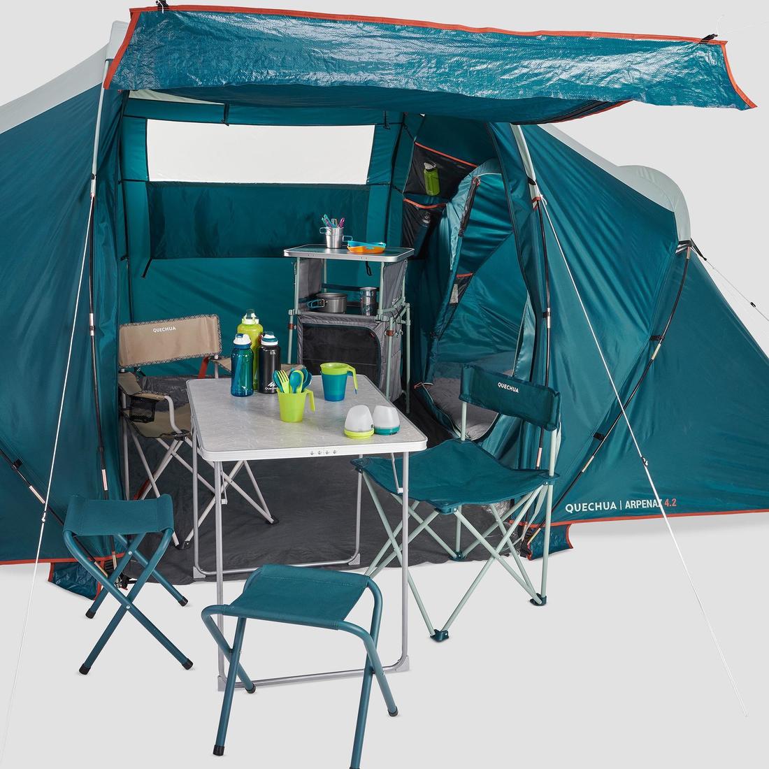 Tente de camping 4 places 2 chambres, Arpenaz 4.2