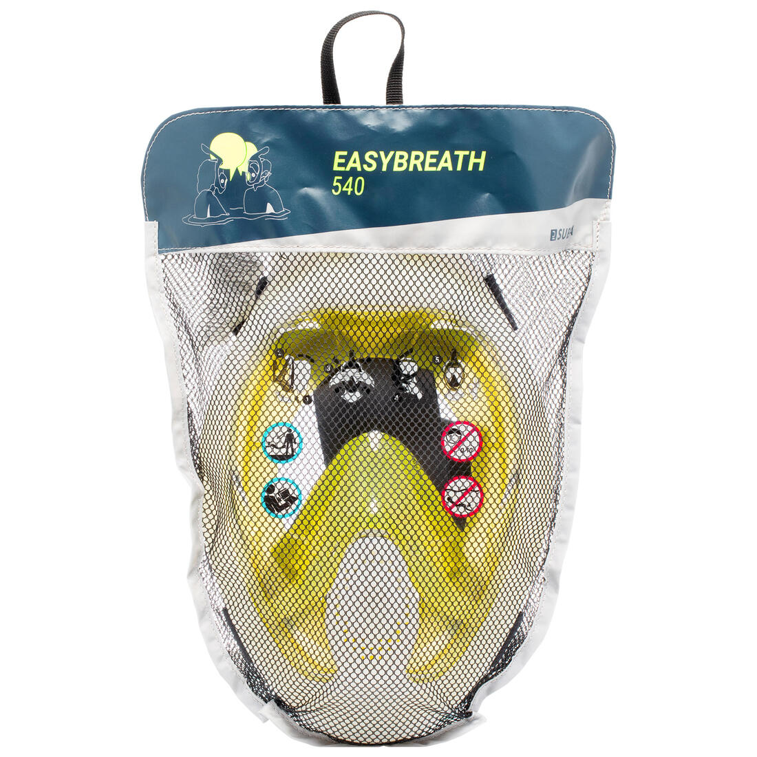 Masque snorkeling surface easybreath + avec valve acoustique > 10 ans - jungl