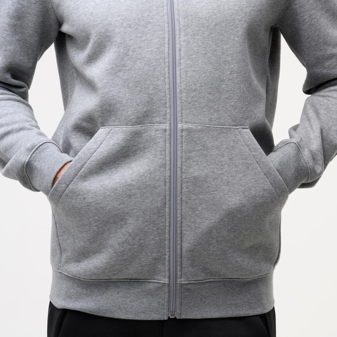 Sweat à capuche zippé homme, gris