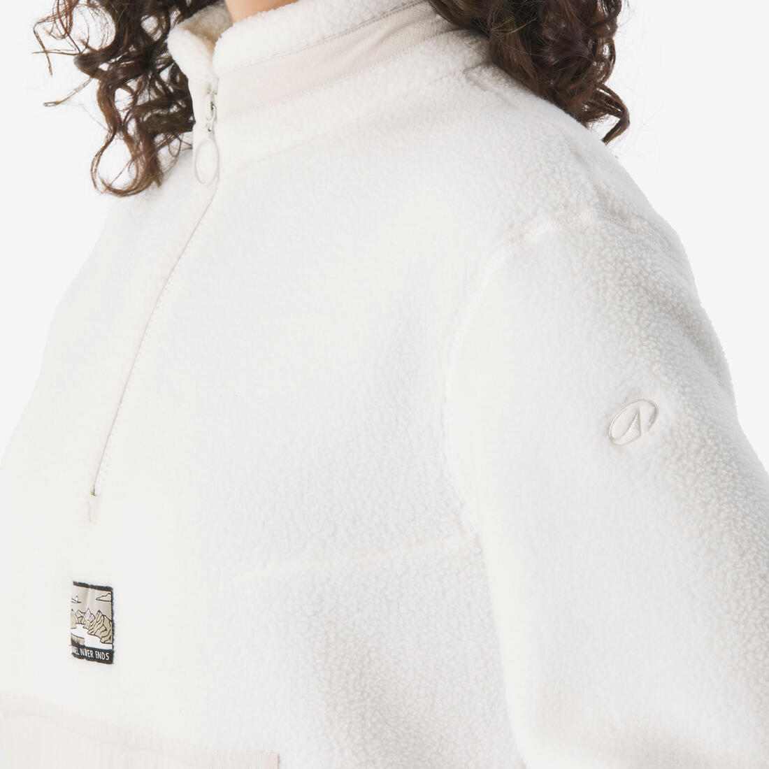 Polaire de randonnée montagne sherpa femme, MH100 1/2 zip