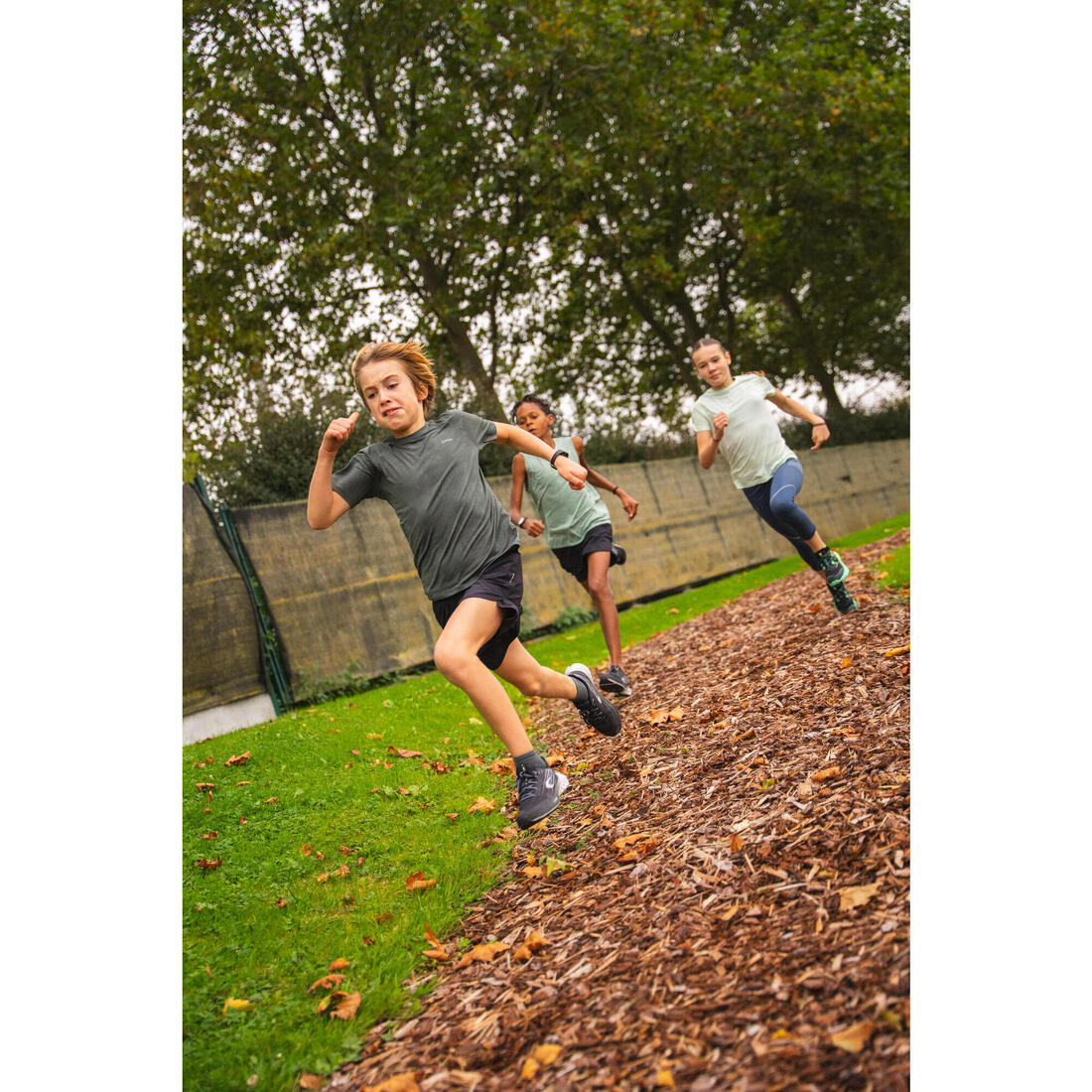 T-Shirt running sans couture Enfant - KIPRUN TS LIGHT 900 kaki