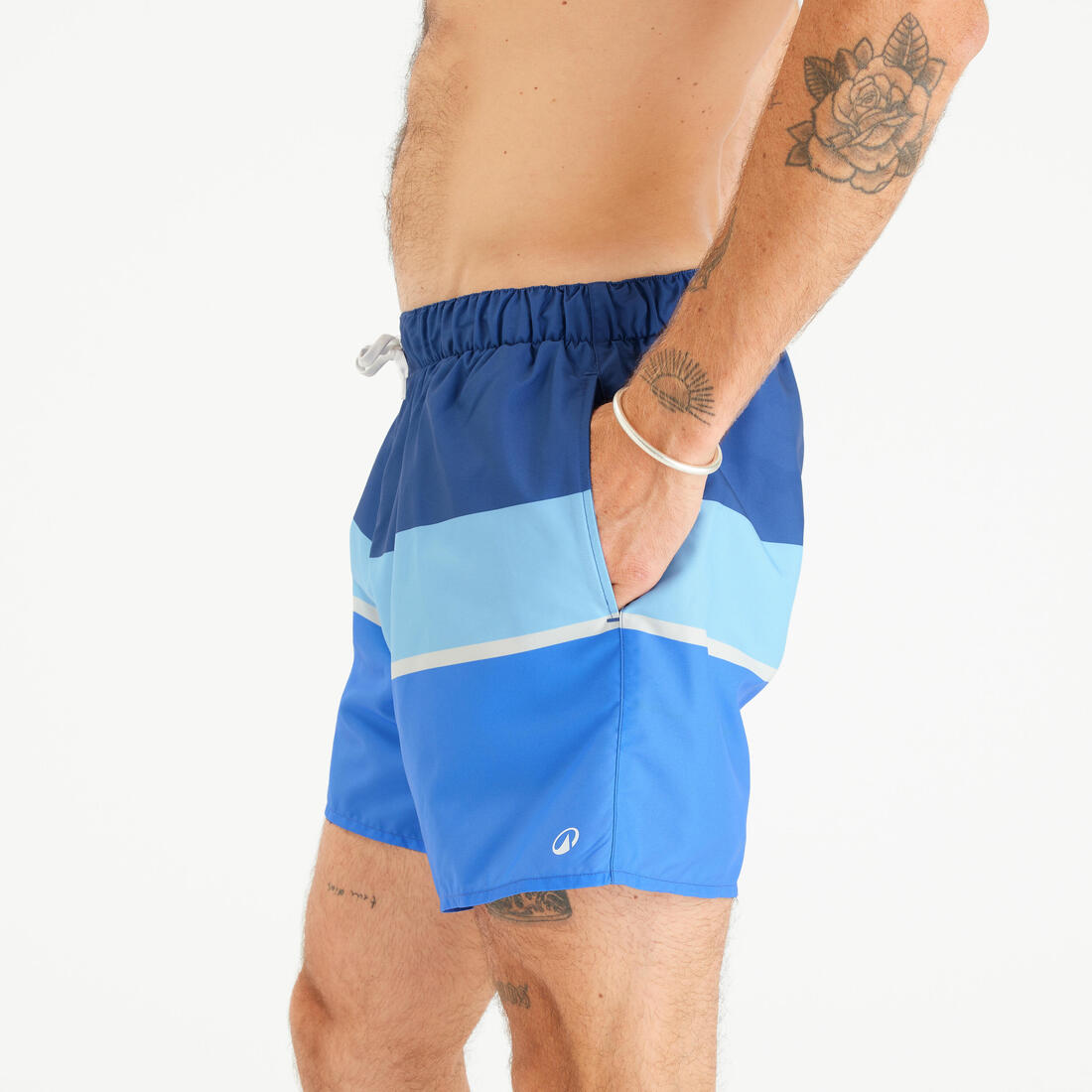 Boardshort surf 100 15" POPSTRIPE BLUE