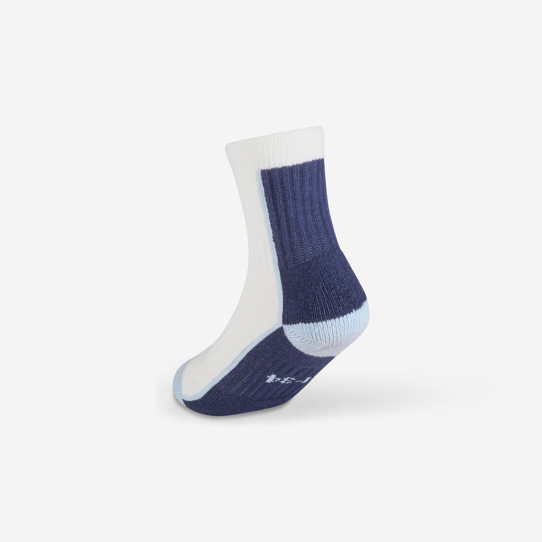 CHAUSSETTES DE SPORT ENFANT HAUTES RS 500 BLANC MARINE LOT DE 3