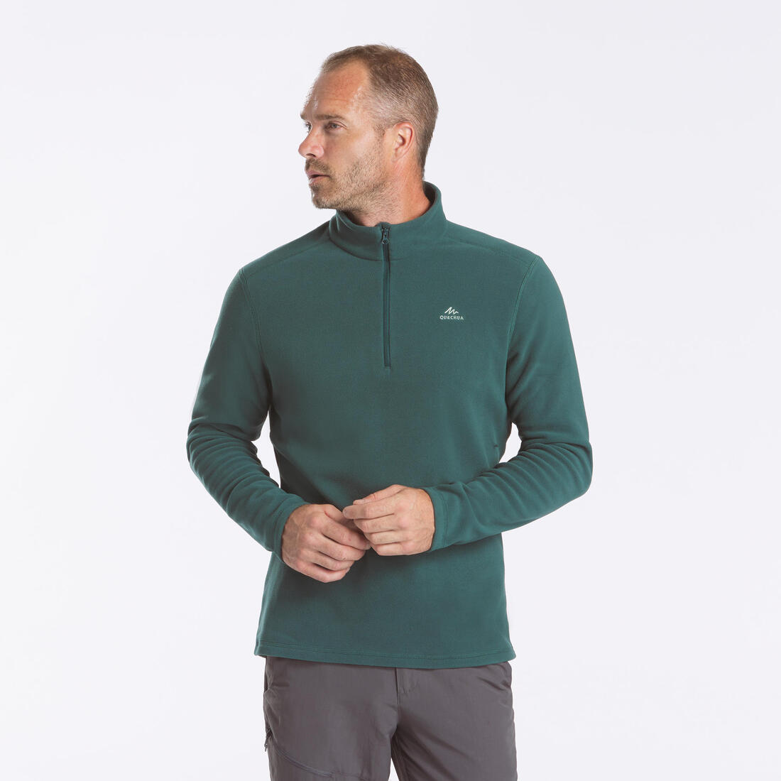 Polaire de randonnée montagne homme, MH100 demi zip