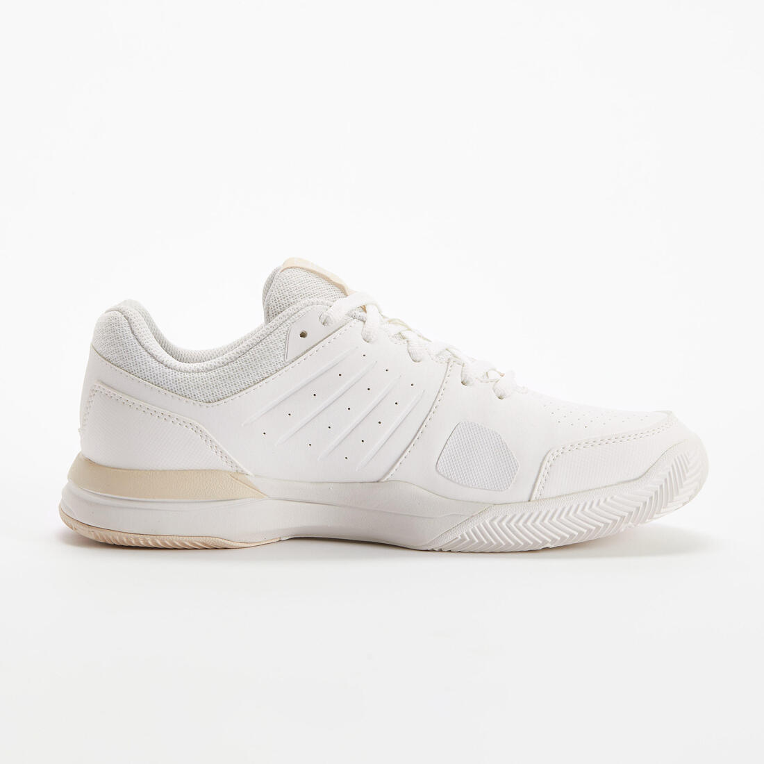 CHAUSSURES DE TENNIS FEMME TERRE BATTUE TS500 BLANCHE MAGNOLIA
