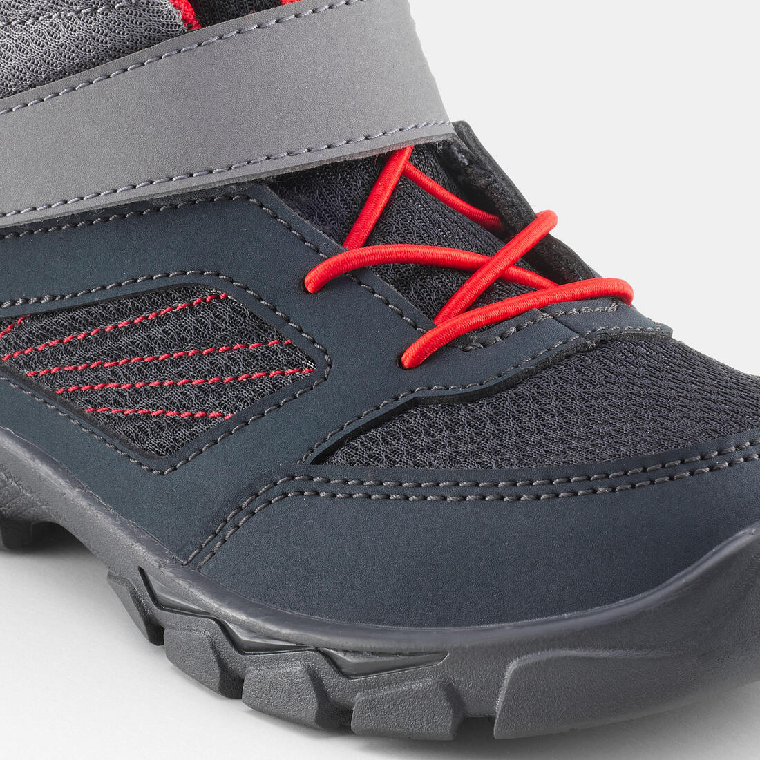 Chaussures de randonnée mid à scratch 24 au 34 enfant, NH100 gris