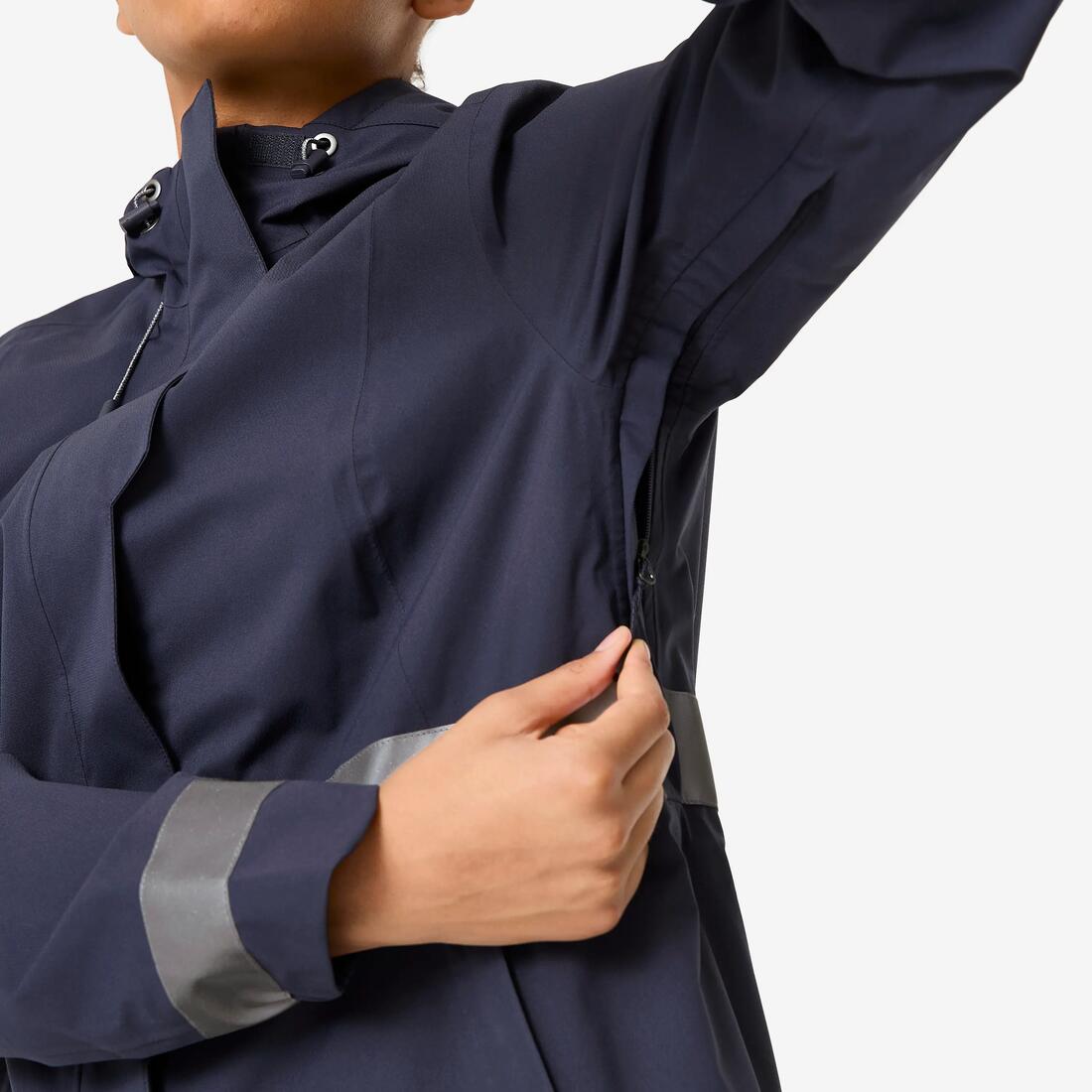 VESTE PLUIE VELO VILLE VISIBILITE NUIT 540 FEMME BLEU MARINE