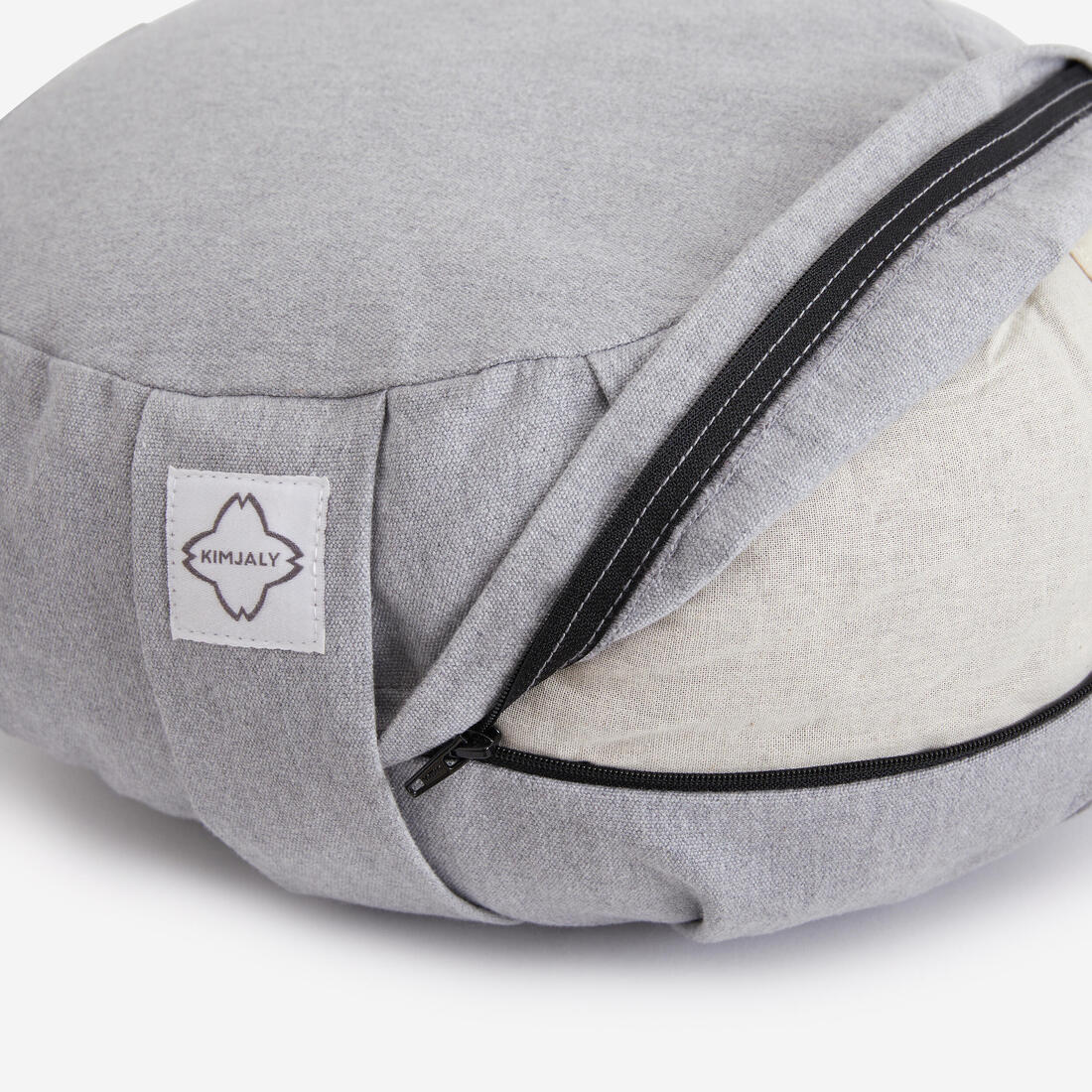 Zafu coussin rond de yoga et méditation, gris chine