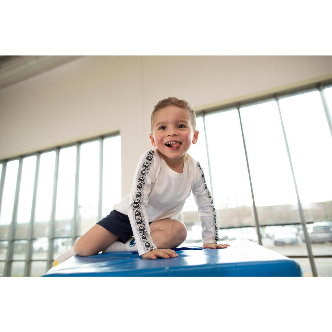 Short babygym mixte doux et confortable, bleu